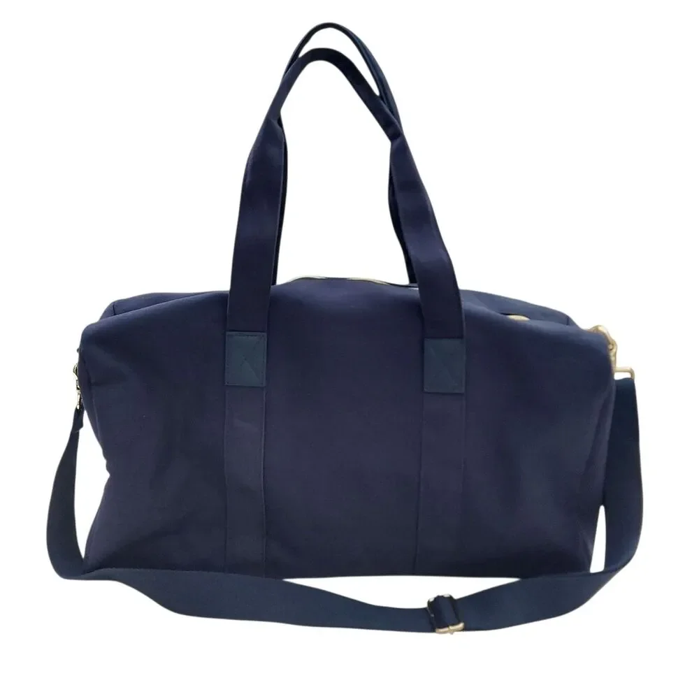 Ralph Lauren Duffle Bag Large Navy Cotton Canvas Weekend Travel Preppy Retro
